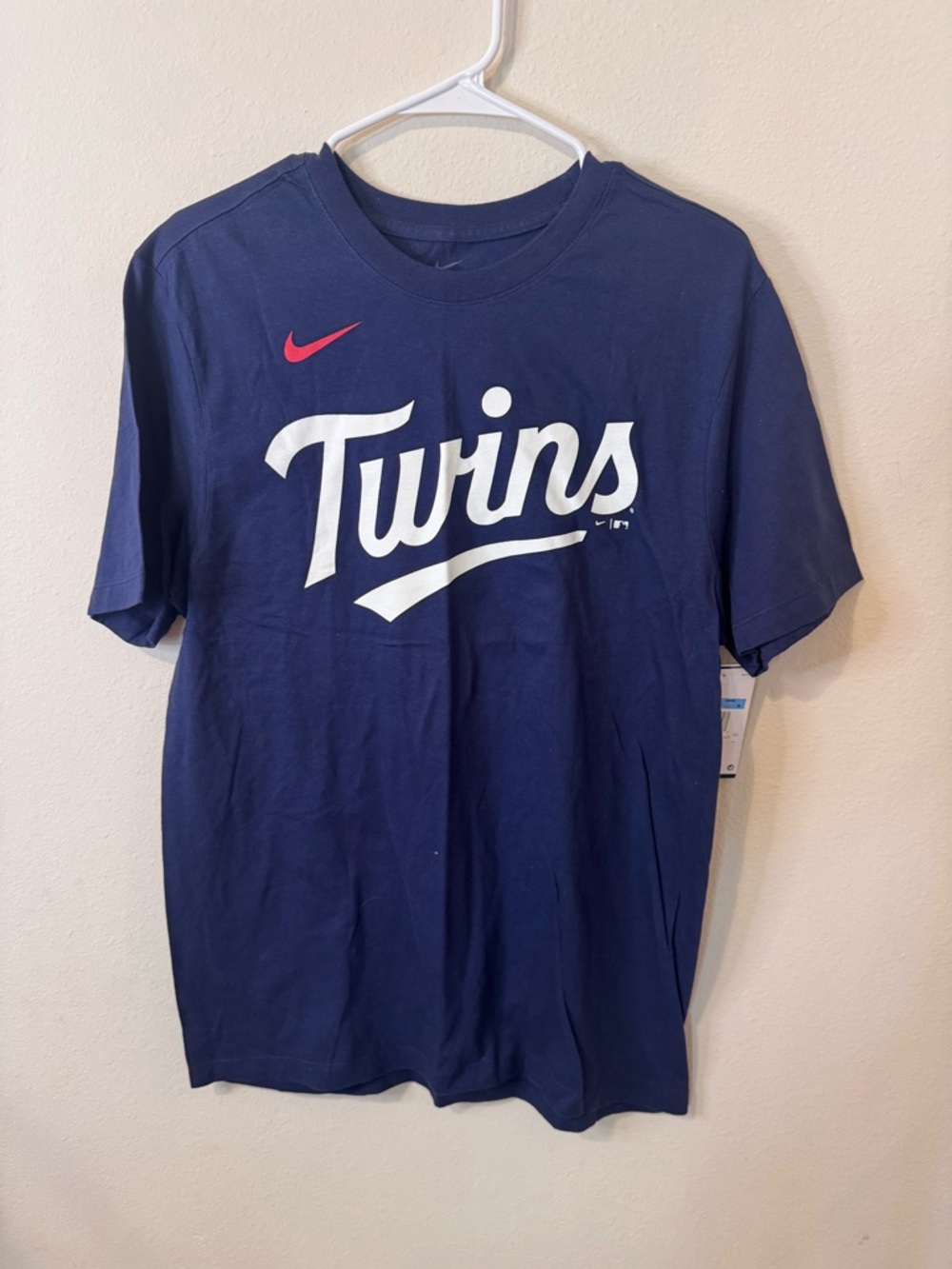 Nike Navy T-Shirt with White 'Twins' Script and Red Swoosh CORREA #4